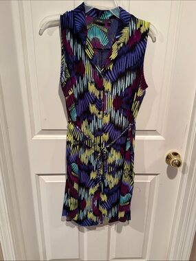 Apt. 9 Sleeveless V-Neck Mini Dress in Purple, Teal, Yellow, Black